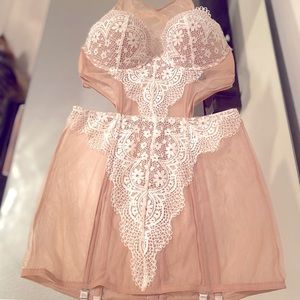 SOLD Victorias Secret Lace Garter Slip Lingerie